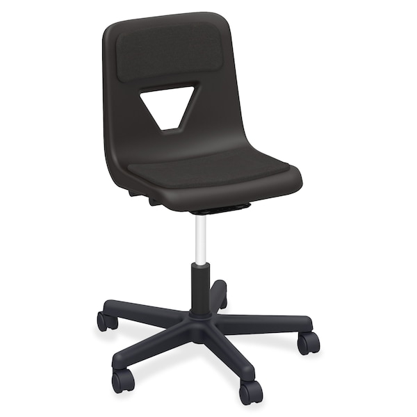 Lorell Polypropylene Task Chair, 18-1/4" to 22.63", No Arms, Black - LLR99913