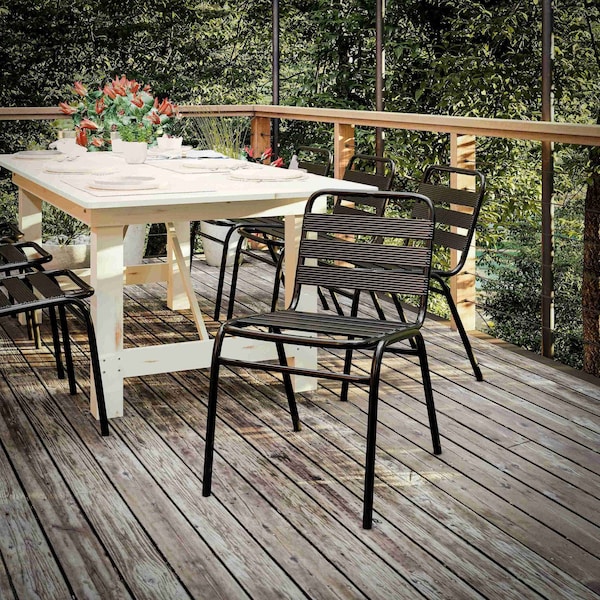 Flash Furniture Commercial Black Restaurant Stack Chair - TLH-015C-BK-GG