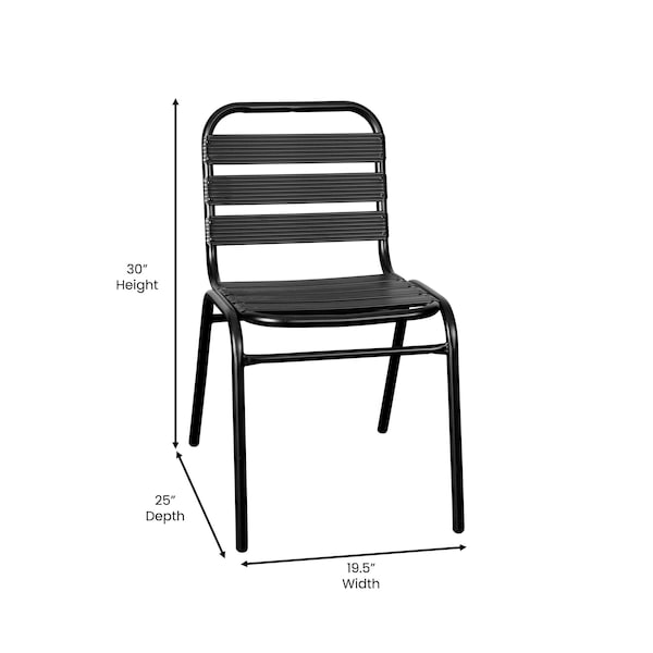 Flash Furniture Commercial Black Restaurant Stack Chair - TLH-015C-BK-GG