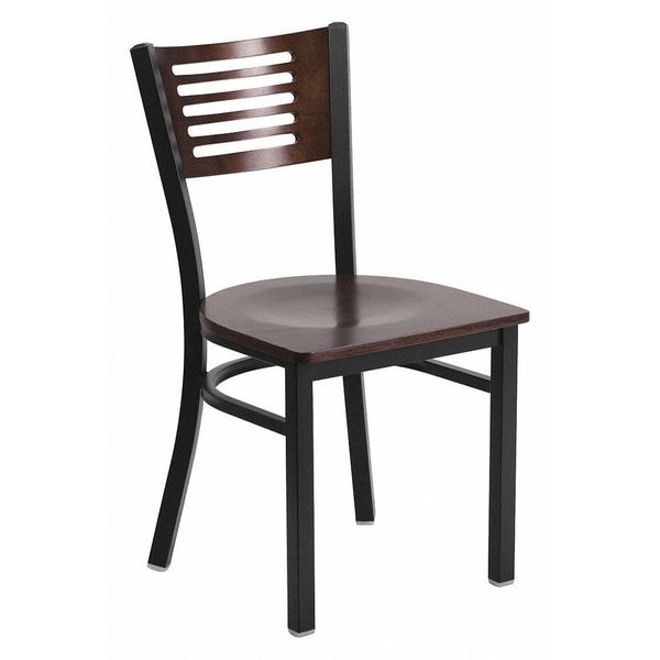 Flash Furniture Hercules Restaurant Chair, Black Back, 17 in W 21" L 32" H - XU-DG-6G5B-WAL-MTL-GG