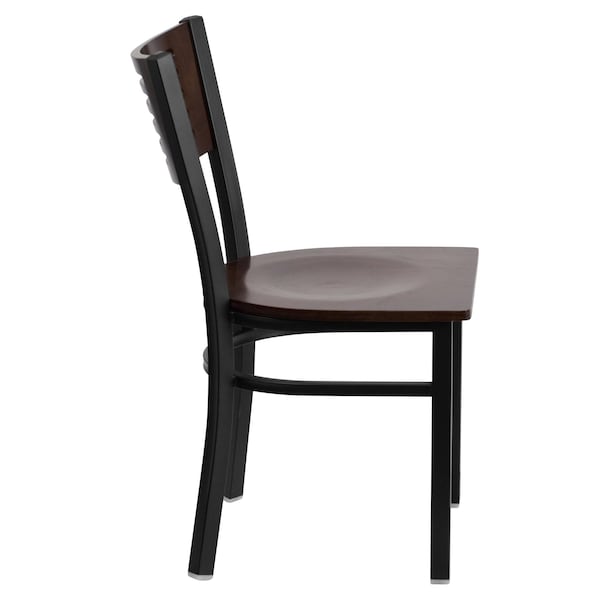 Flash Furniture Hercules Restaurant Chair, Black Back, 17 in W 21" L 32" H - XU-DG-6G5B-WAL-MTL-GG