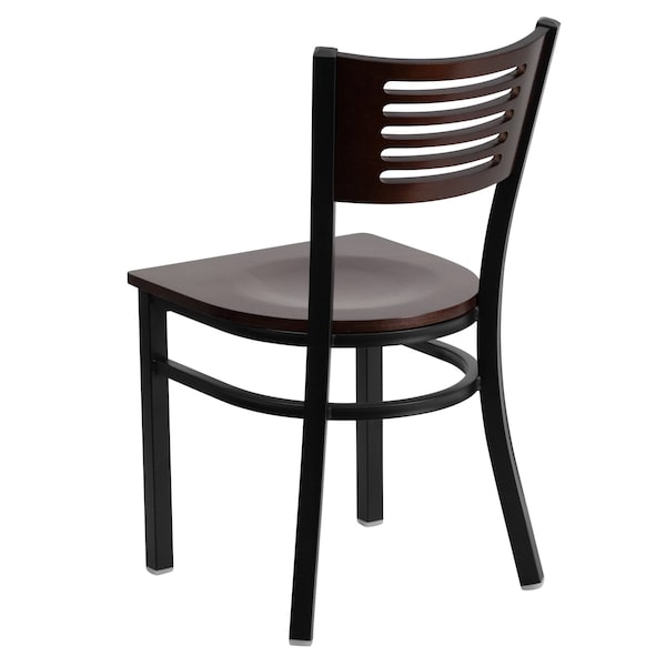 Flash Furniture Hercules Restaurant Chair, Black Back, 17 in W 21" L 32" H - XU-DG-6G5B-WAL-MTL-GG