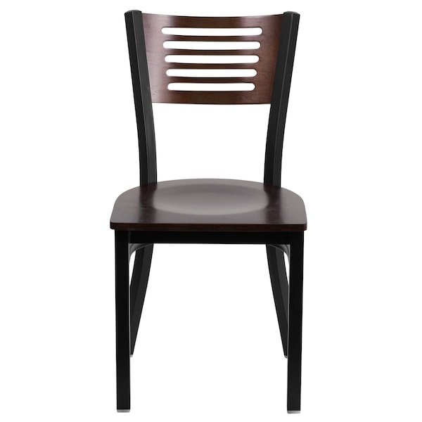 Flash Furniture Hercules Restaurant Chair, Black Back, 17 in W 21" L 32" H - XU-DG-6G5B-WAL-MTL-GG