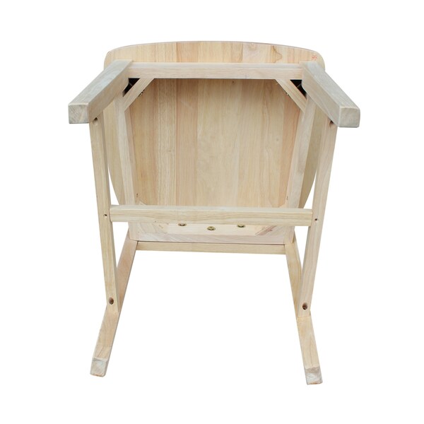 International Concepts Set of 2 Mission Side Chairs, Unfinished Seat, Wood Back, 18.3 in W 21.3 in L 39.2 in H, Wood Seat - 265P