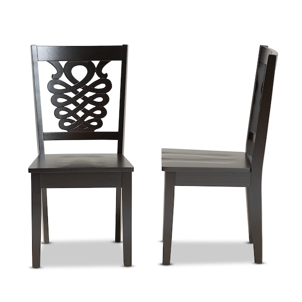 Baxton Studio Gervais Modern and Contemporary Transitional Dark Brown Finished Wood 2-Piece Dining Chair Set - 177-11381-ZORO