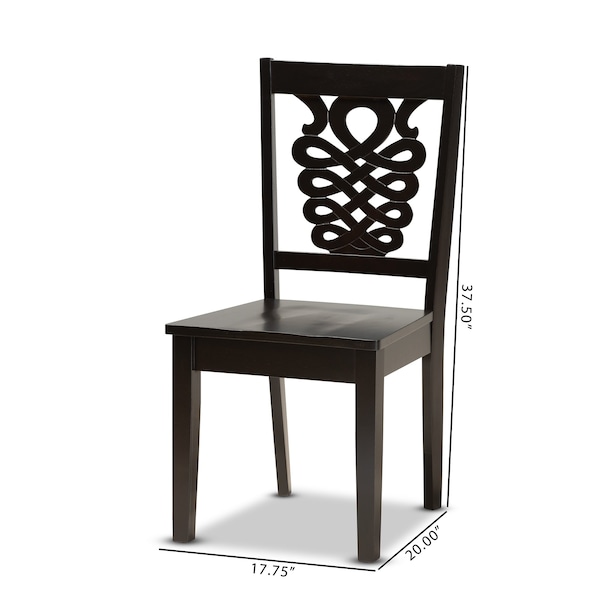 Baxton Studio Gervais Modern and Contemporary Transitional Dark Brown Finished Wood 2-Piece Dining Chair Set - 177-11381-ZORO