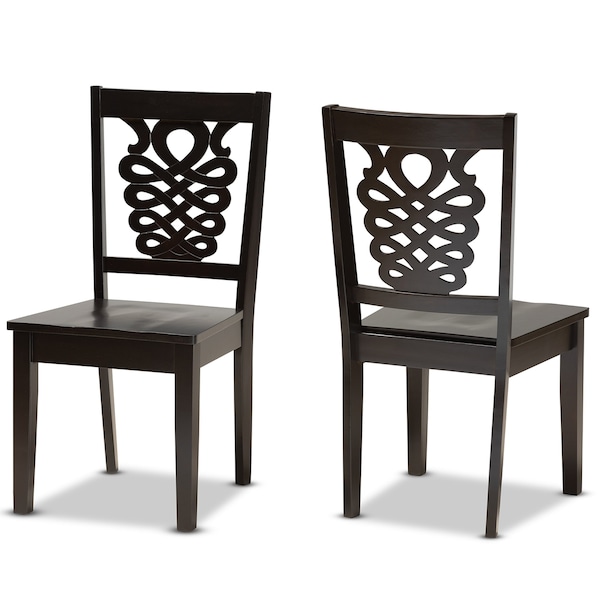 Baxton Studio Gervais Modern and Contemporary Transitional Dark Brown Finished Wood 2-Piece Dining Chair Set - 177-11381-ZORO