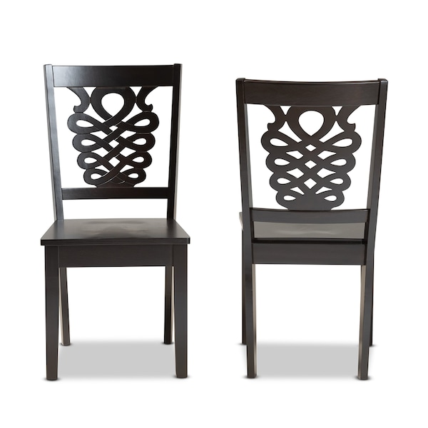 Baxton Studio Gervais Modern and Contemporary Transitional Dark Brown Finished Wood 2-Piece Dining Chair Set - 177-11381-ZORO