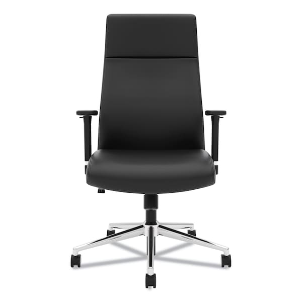 Hon Basyx Chair, Exec Hi-Back, Leather, Black - BSXVL108SB11