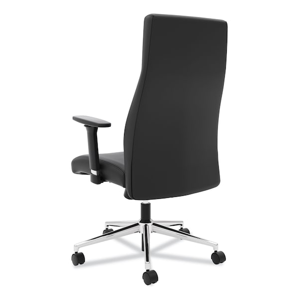 Hon Basyx Chair, Exec Hi-Back, Leather, Black - BSXVL108SB11