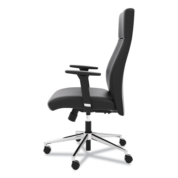 Hon Basyx Chair, Exec Hi-Back, Leather, Black - BSXVL108SB11