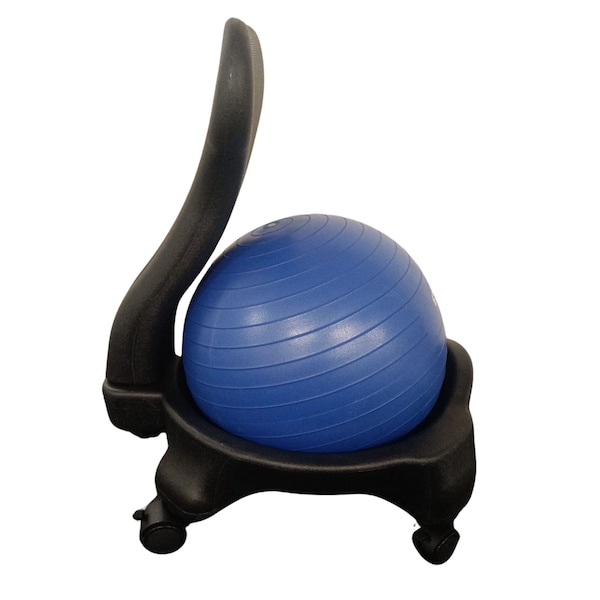 Bintiva Stability Ball Chair, Child, Black with Blue Ball - BN-BLCHR-BLU-CH-BT