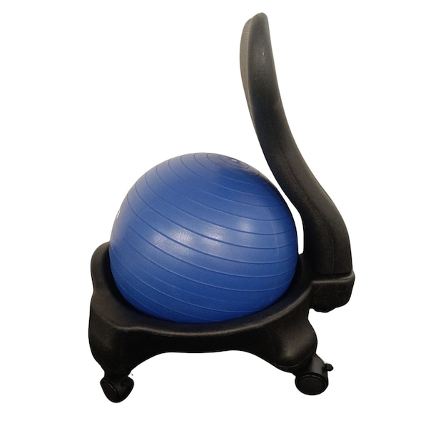 Bintiva Stability Ball Chair, Child, Black with Blue Ball - BN-BLCHR-BLU-CH-BT