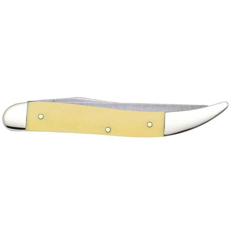 W. R. Case & Sons Cutlery Co Smooth Yellow Synthetic Fishing Pocket Knife - FI00120