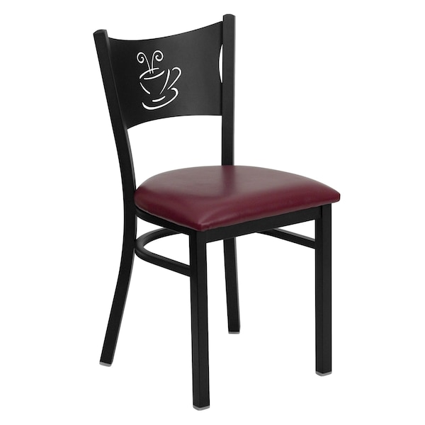 Flash Furniture Black Coffee Chair-Burg Seat - 2-XU-DG-60099-COF-BURV-GG