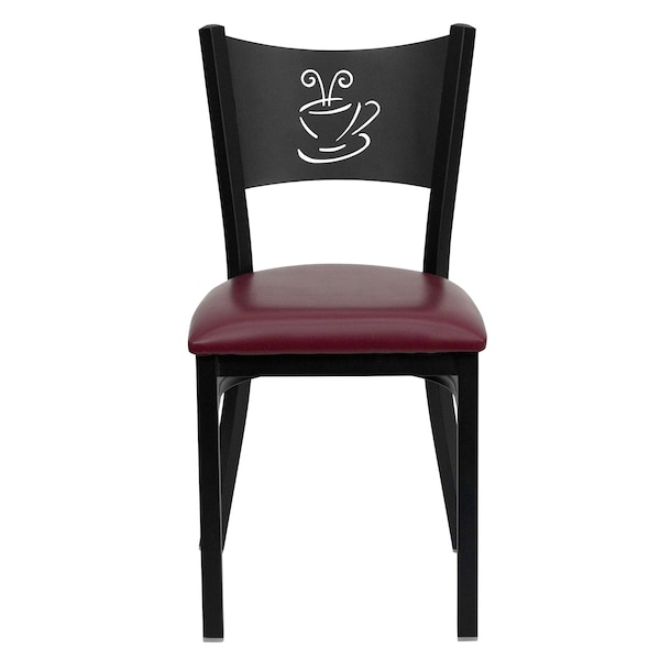 Flash Furniture Black Coffee Chair-Burg Seat - 2-XU-DG-60099-COF-BURV-GG
