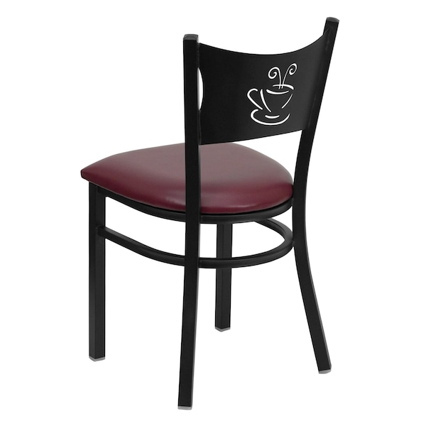 Flash Furniture Black Coffee Chair-Burg Seat - 2-XU-DG-60099-COF-BURV-GG