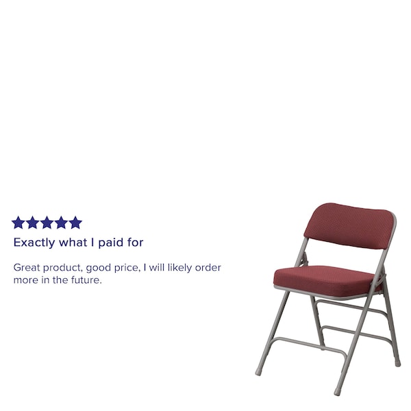 Flash Furniture Burgundy Fabric Folding Chair - 4-AW-MC320AF-BG-GG
