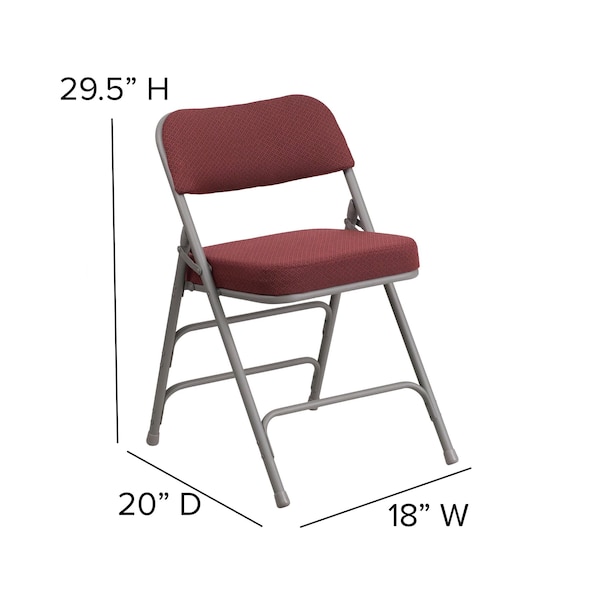 Flash Furniture Burgundy Fabric Folding Chair - 4-AW-MC320AF-BG-GG
