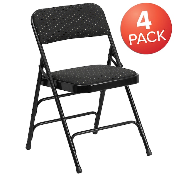 Flash Furniture Black Fabric Metal Chair - 4-AW-MC309AF-BLK-GG