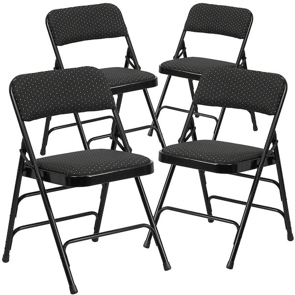 Flash Furniture Black Fabric Metal Chair - 4-AW-MC309AF-BLK-GG