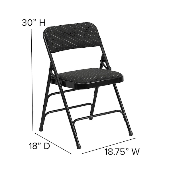 Flash Furniture Black Fabric Metal Chair - 4-AW-MC309AF-BLK-GG