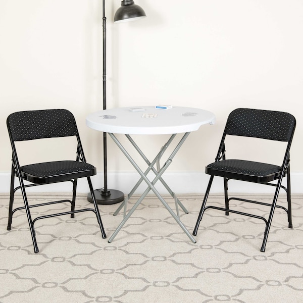 Flash Furniture Black Fabric Metal Chair - 4-AW-MC309AF-BLK-GG