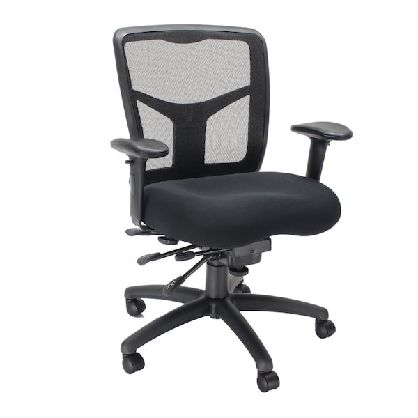 We'Re It Mesh it, Y Series Mesh Back Task Chair with Multi-Functional Adjustments in Black Fabric Seat - MI1522-BLK
