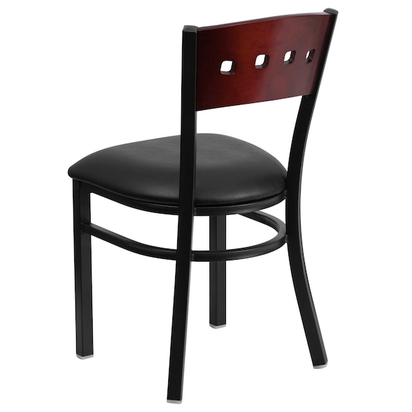 Flash Furniture Bk/Mah 4 Sqr Chair-Black Seat - 2-XU-DG-6Y1B-MAH-BLKV-GG