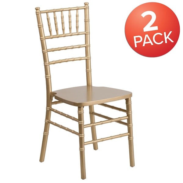 Flash Furniture HERCULES Series Gold Wood Chiavari Chair - 2-XS-GOLD-GG