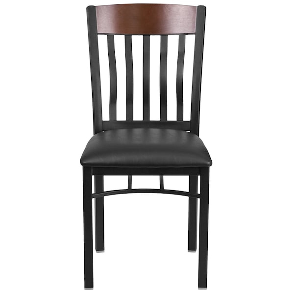 Flash Furniture Bk/Nat Vert Chair-Black Seat - 2-XU-DG-60618-WAL-BLKV-GG