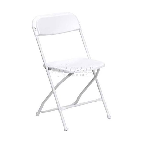 Global Industrial Plastic Folding Chair, 800 lbs. Capacity, White - B1105792