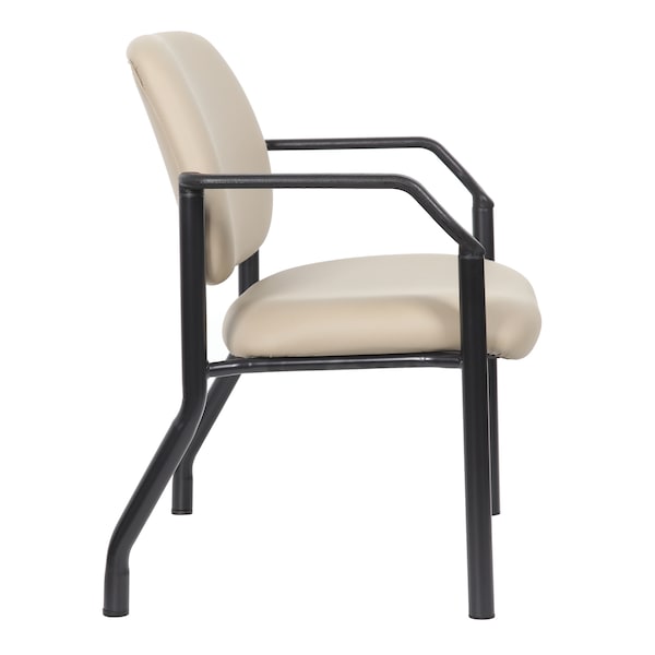 Boss Office Products Patient Guest Chair - Beige Antimicrobial Vinyl - 500 Lb Capacity - B9591AM-BG-500