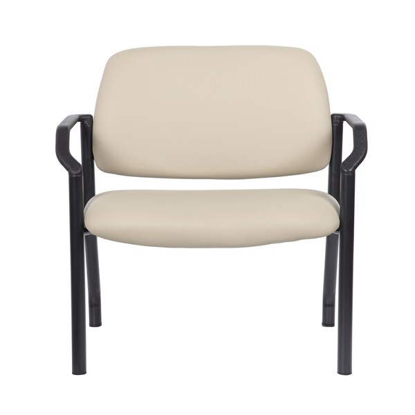 Boss Office Products Patient Guest Chair - Beige Antimicrobial Vinyl - 500 Lb Capacity - B9591AM-BG-500