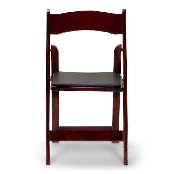 Atlas Commercial Products Wood Folding Chair, Mahogany with Black Pad - WFC5MHG