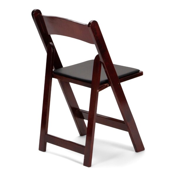 Atlas Commercial Products Wood Folding Chair, Mahogany with Black Pad - WFC5MHG
