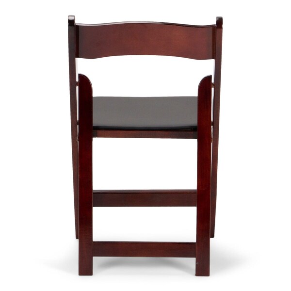 Atlas Commercial Products Wood Folding Chair, Mahogany with Black Pad - WFC5MHG