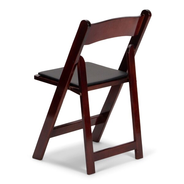 Atlas Commercial Products Wood Folding Chair, Mahogany with Black Pad - WFC5MHG