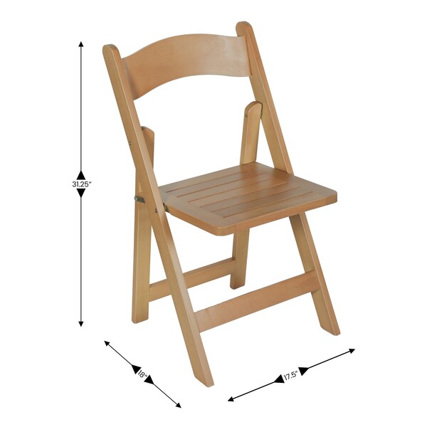 Flash Furniture Holden Commercial Grade Oak Solid Wood Folding Dining Chair - ZH-8005-3-OAK-GG