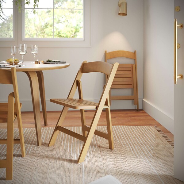 Flash Furniture Holden Commercial Grade Oak Solid Wood Folding Dining Chair - ZH-8005-3-OAK-GG