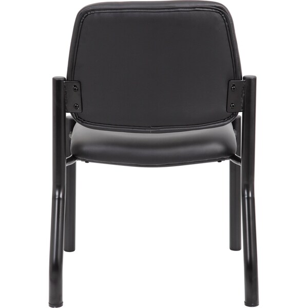 Boss Guest Chair, Black Back, 24-1/2 in W 22" L 32-1/2" H, Armless, Vinyl Seat - B9595AM-BK