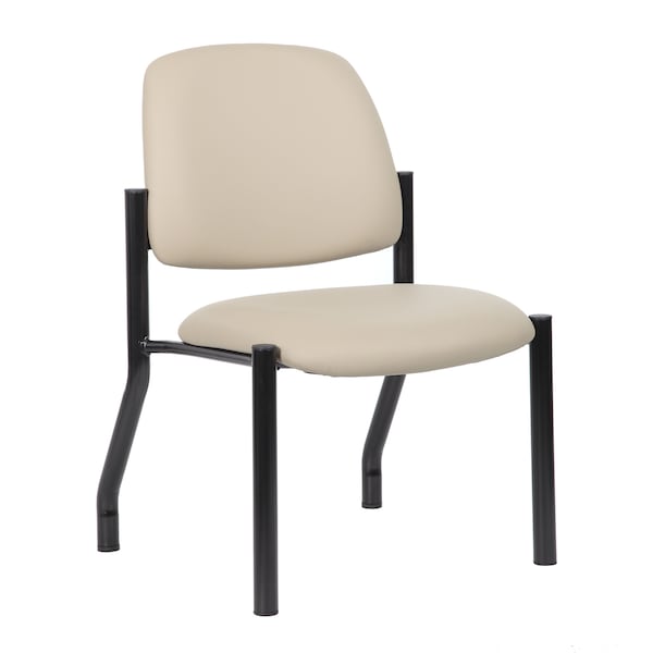Boss Guest Chair, Black Back, 24-1/2 in W 22" L 32-1/2" H, Armless, Vinyl Seat - B9595AM-BK