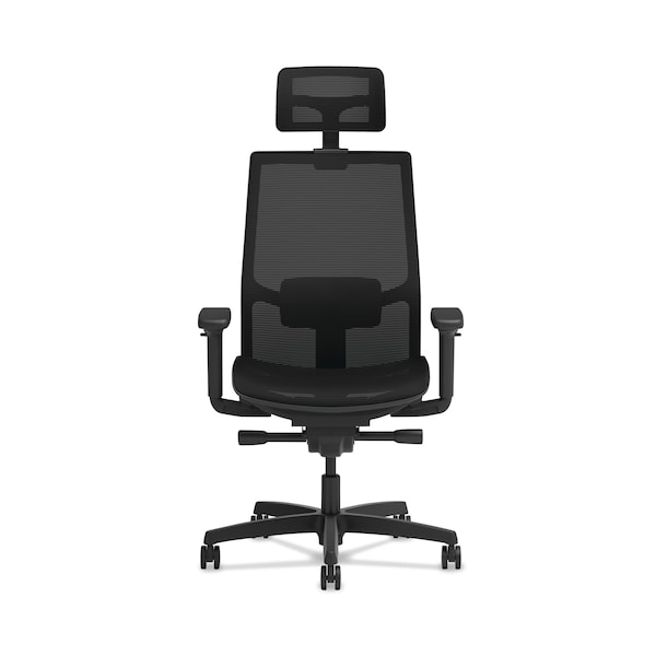 Hon Ignition 2.0 4-Way Stretch Mesh Back and Seat Task Chair, Up to 300 lb, 17 in. to 21 in. Seat, Black - HONI2MSKY2IMTHR