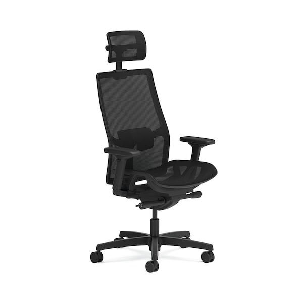 Hon Ignition 2.0 4-Way Stretch Mesh Back and Seat Task Chair, Up to 300 lb, 17 in. to 21 in. Seat, Black - HONI2MSKY2IMTHR