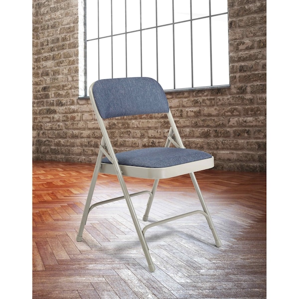 National Public Seating Folding Chair, Fabric, 29-1/2in H, Gray, PK4 - 2205