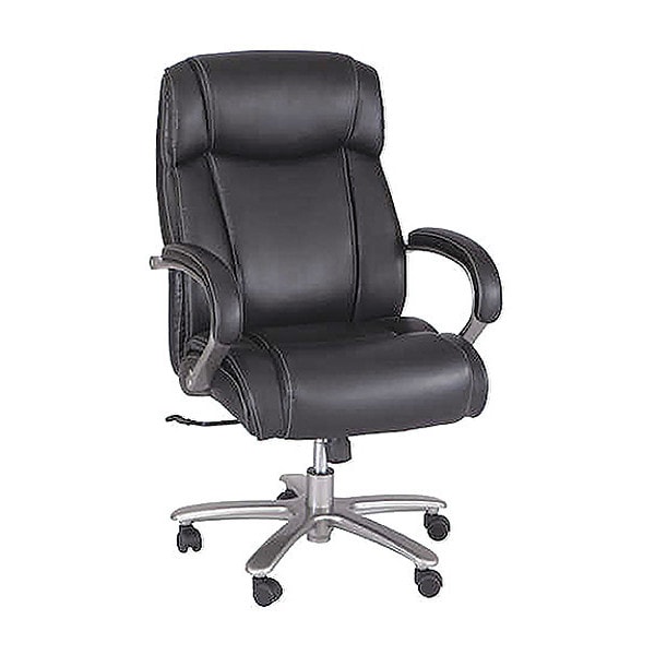 Safco Big and Tall Chair Chair, Big And Tall, High-Back, 500 lb., Loop Arms, 19" to 22-3/4" Height, Black - 3502BL