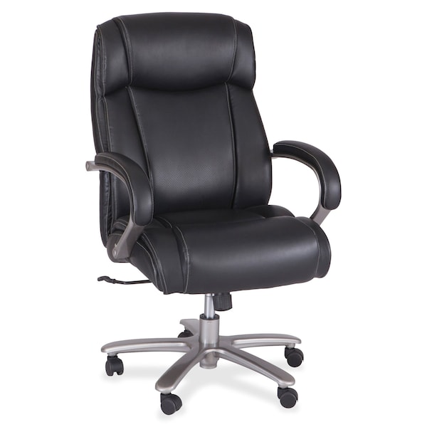 Safco Big and Tall Chair Chair, Big And Tall, High-Back, 500 lb., Loop Arms, 19" to 22-3/4" Height, Black - 3502BL