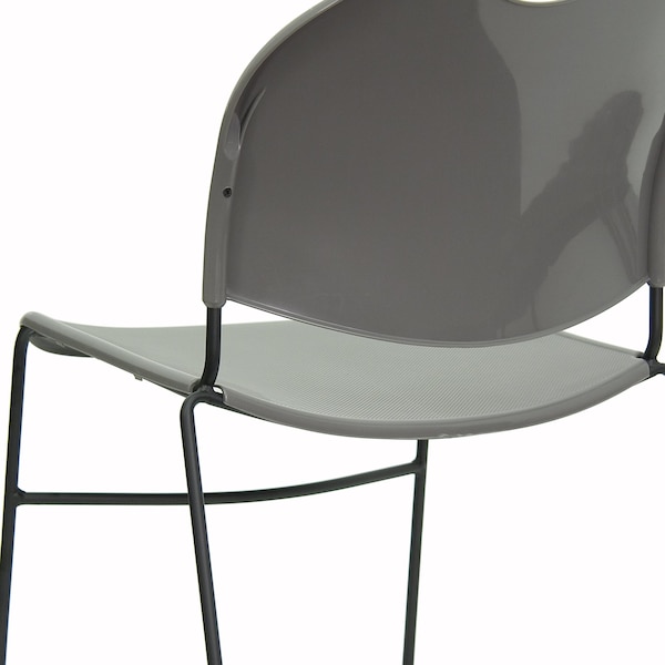 Flash Furniture Gray Stack Chair-Black Frame - 5-RUT-188-GY-GG