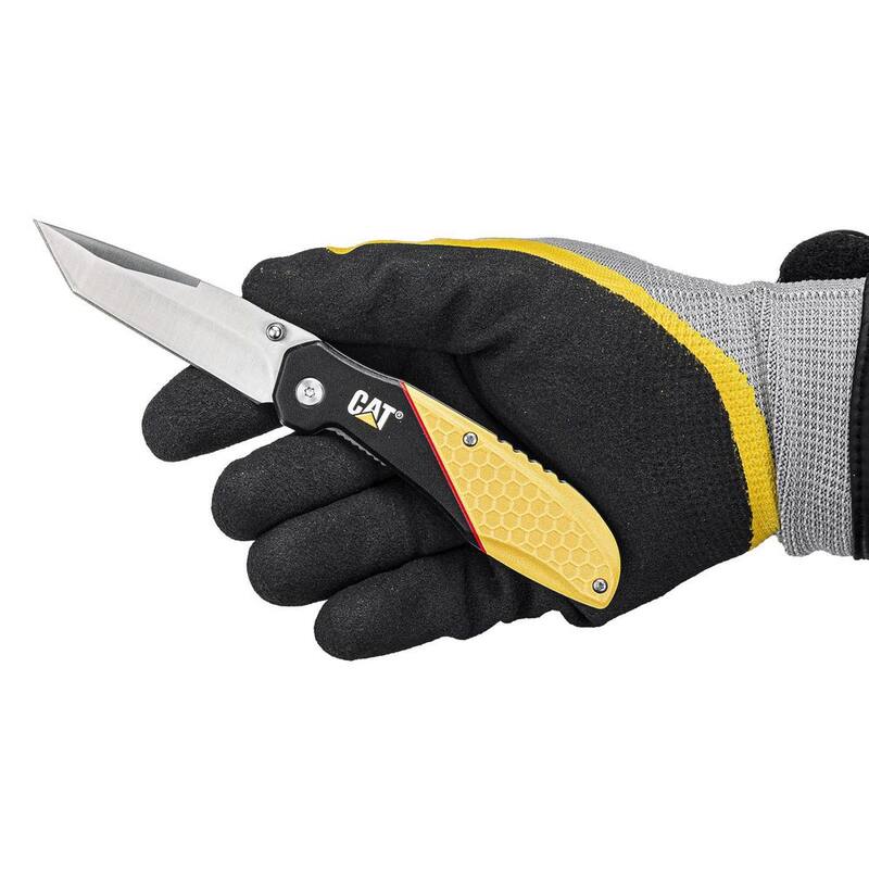 CAT 3 in. Stainless Steel Straight Edge Tanto Folding Knife - 980047