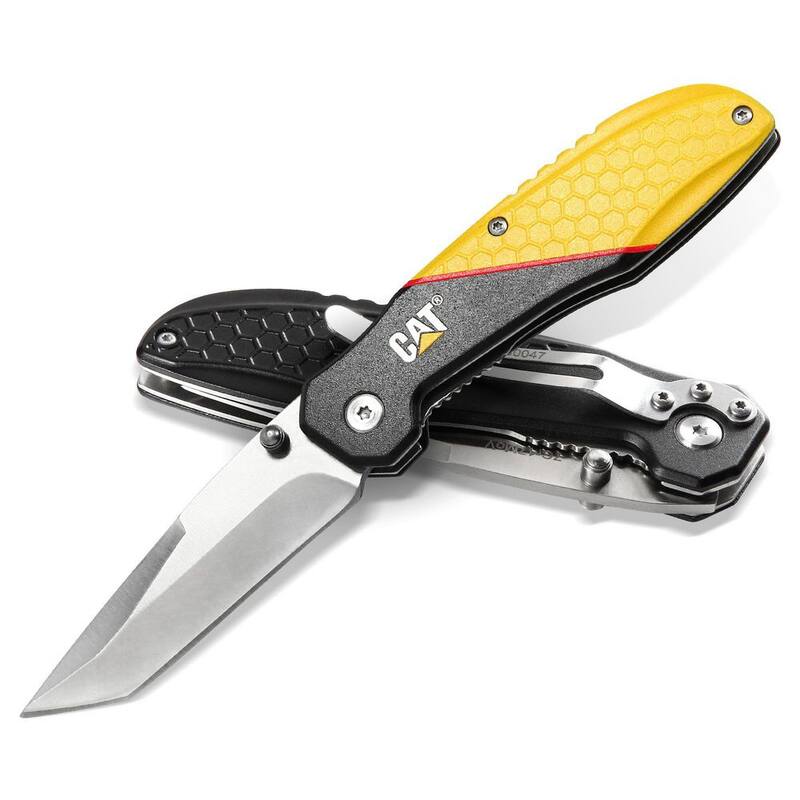 CAT 3 in. Stainless Steel Straight Edge Tanto Folding Knife - 980047